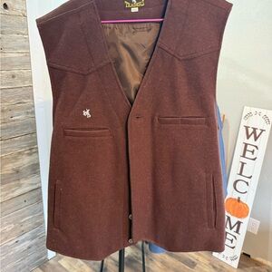 Men's Dark Brown Wool Vest